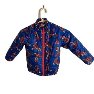 Spider-Man Puffer Jacket Sz 3 Full Zip Coat Full Zip Disney Blue Red